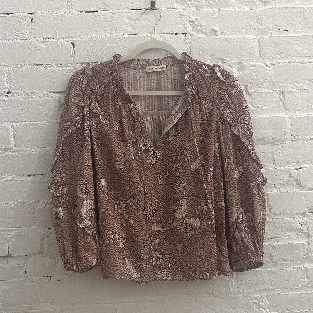 Ulla Johnson Mauve Floral Blouse